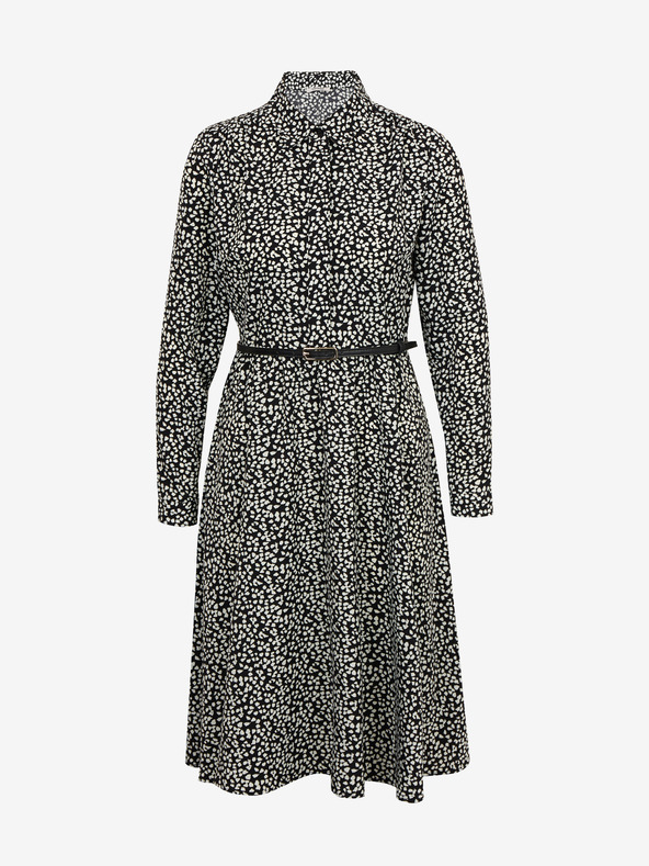 Orsay Λευκό και μαύρο γυναικείο φόρεμα ORSAY με μοτίβο