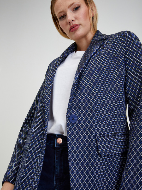 Orsay Λευκό και μπλε γυναικείο σακάκι με σχέδιο ORSAY