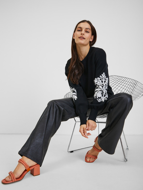 Orsay Λευκό και μαύρο γυναικείο πουλόβερ ORSAY