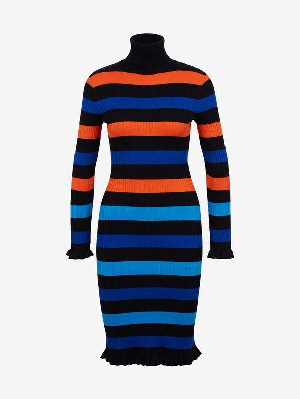 Orsay Πορτοκαλί και μπλε γυναικείο ριγέ φόρεμα ORSAY