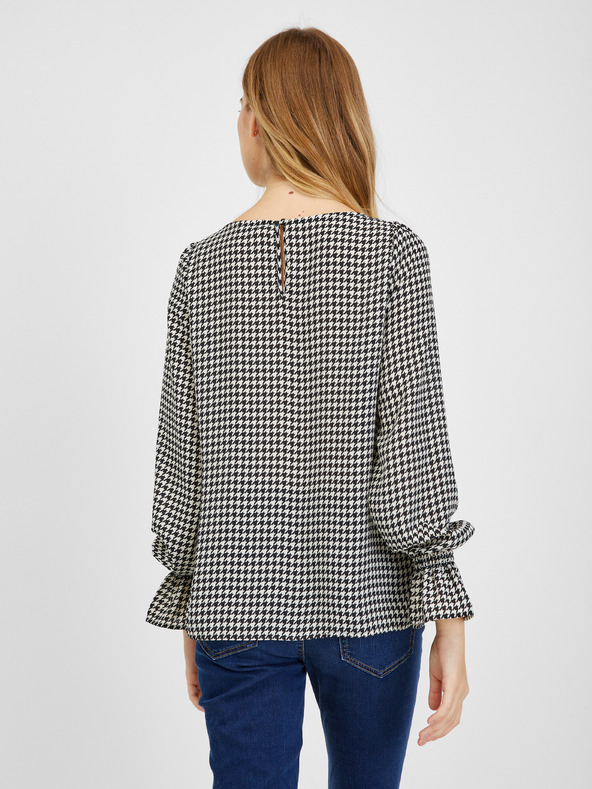 Orsay Μαύρη και λευκή γυναικεία μπλούζα με μοτίβο ORSAY