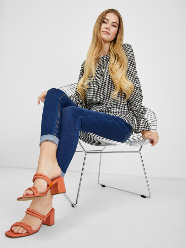 Orsay Μαύρη και λευκή γυναικεία μπλούζα με μοτίβο ORSAY