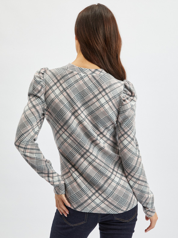 Orsay Ροζ και γκρι γυναικείο καρό πουλόβερ ORSAY