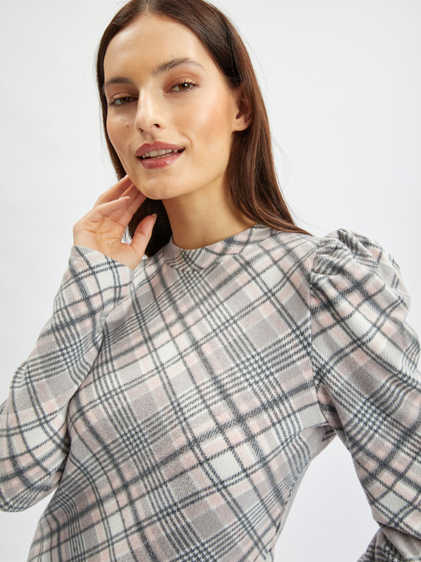 Orsay Ροζ και γκρι γυναικείο καρό πουλόβερ ORSAY