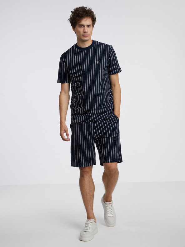 Tom Tailor Denim Σκούρο μπλε ανδρικό ριγέ μπλουζάκι Tom Tailor Denim