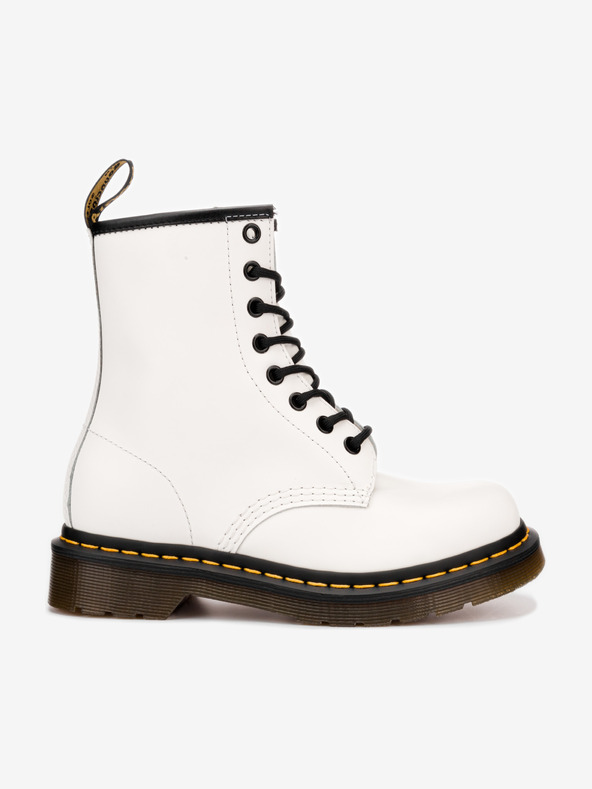 Dr. Martens Λευκές γυναικείες δερμάτινες μπότες αστραγάλου Dr. Martens 1460