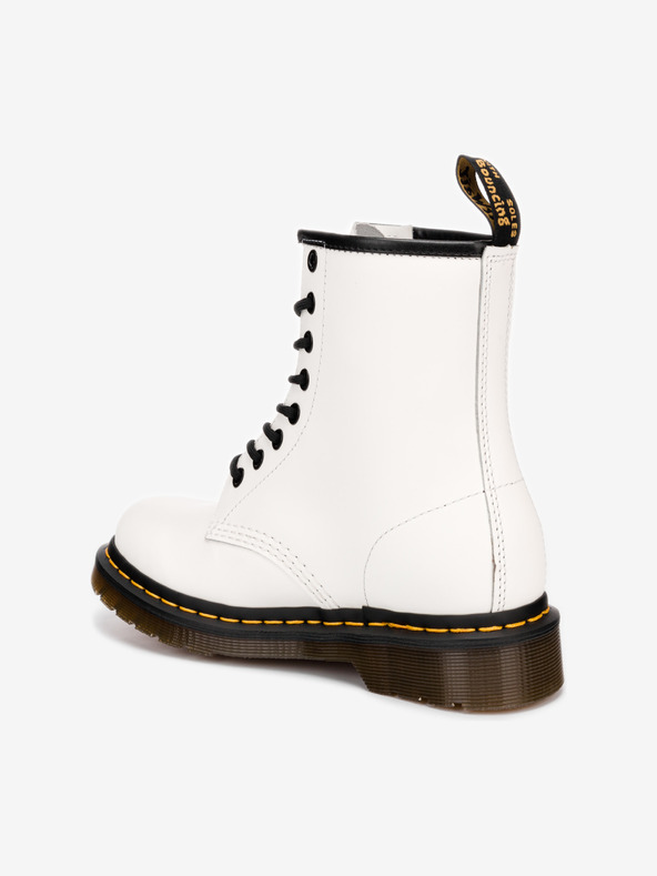 Dr. Martens Λευκές γυναικείες δερμάτινες μπότες αστραγάλου Dr. Martens 1460
