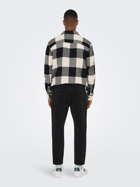 ONLY & SONS Μαύρο cropped straight fit τζιν ΜΟΝΟ & SONS Avi