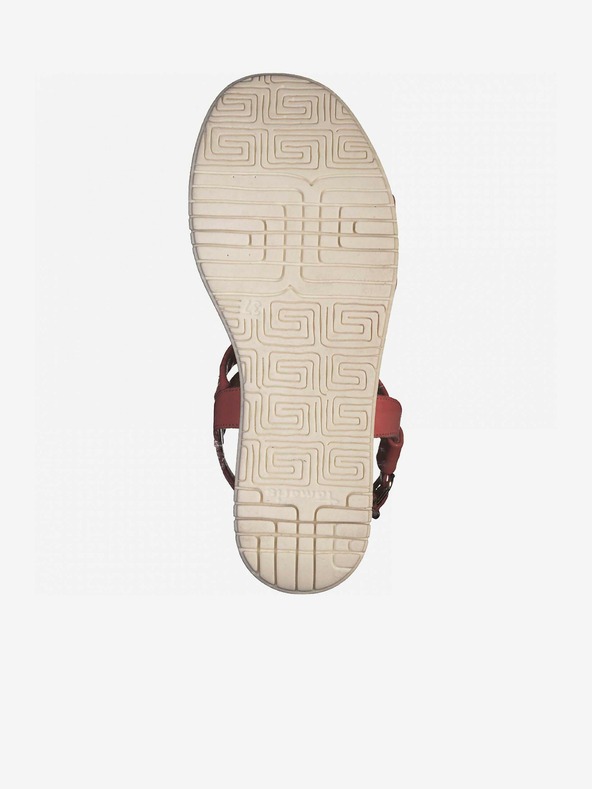 Tamaris Κοραλλί γυναικεία δερμάτινα πέδιλα Tamaris