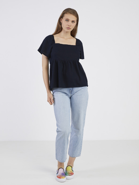 Jacqueline de Yong Σκούρο μπλε γυναικείο λινό τοπ JDY Say