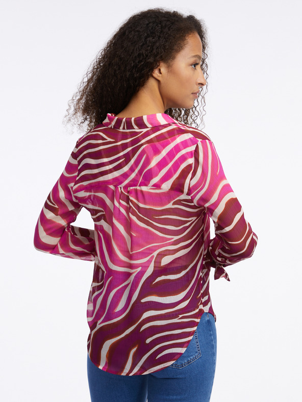 Orsay Ροζ και μπορντό γυναικεία μπλούζα με σχέδια ORSAY