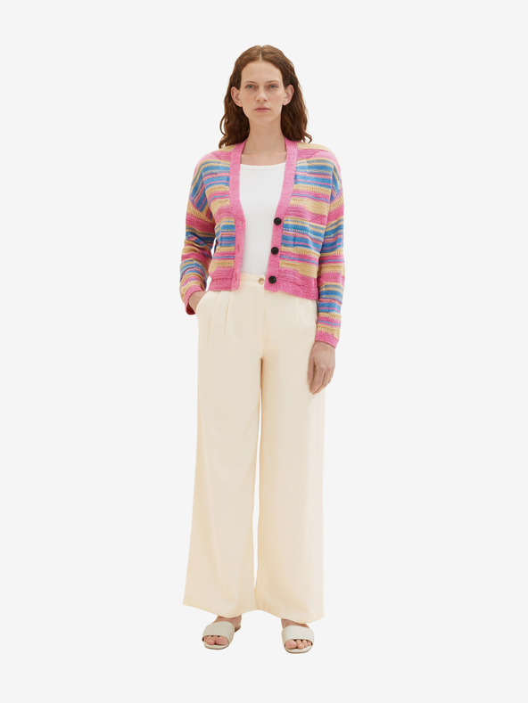 Tom Tailor Γυναικείο ριγέ πουλόβερ Tom Tailor ροζ