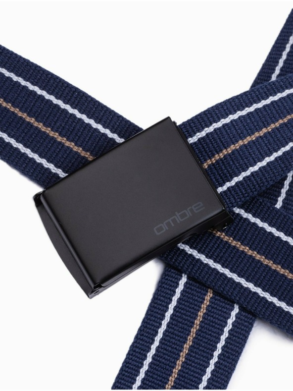 Ombre Clothing Σκούρο μπλε ανδρική ριγέ ζώνη Ombre ρούχα