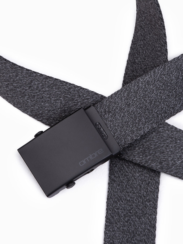 Ombre Clothing Ανδρική υφασμάτινη ζώνη - γραφίτης A647