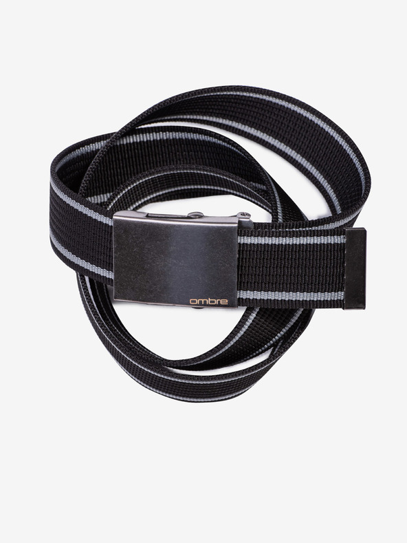 Ombre Clothing Ανδρική υφασμάτινη ζώνη σε γκρι και μαύρο χρώμα Ombre Clothing
