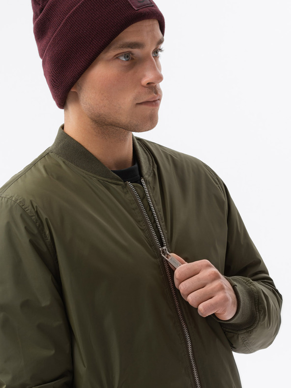 Ombre Clothing Χακί ανδρικό μεταβατικό σακάκι Ombre Clothing C538