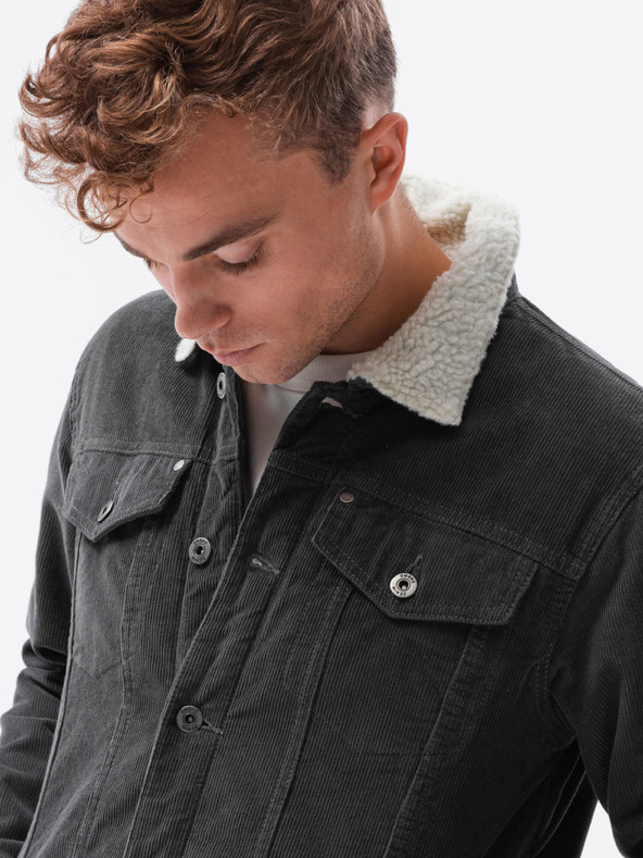 Ombre Clothing Σκούρο γκρι Ανδρικά ρούχα Ombre C524 Transitional Jacket