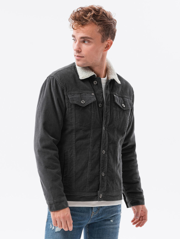 Ombre Clothing Σκούρο γκρι Ανδρικά ρούχα Ombre C524 Transitional Jacket