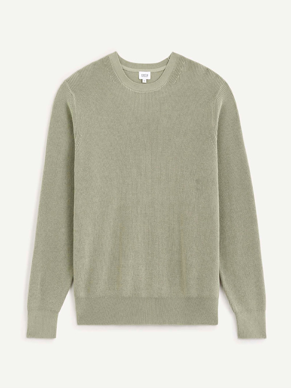 Celio Ανοιχτό πράσινο ανδρικό ριγέ πουλόβερ Celio Dexter