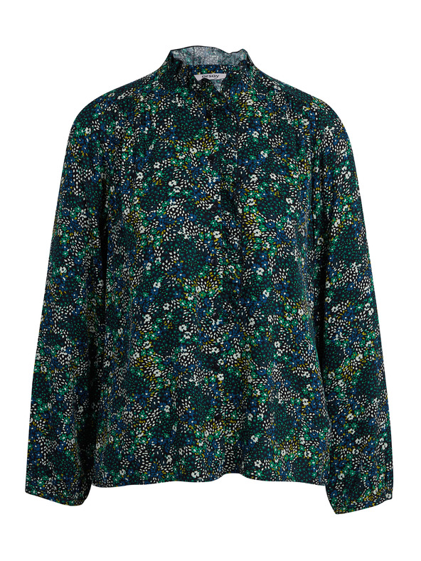 Orsay Σκούρο πράσινη γυναικεία φλοράλ μπλούζα ORSAY