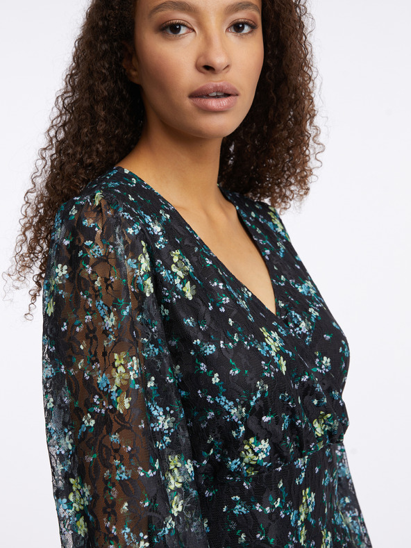 Orsay Μαύρο γυναικείο φλοράλ φόρεμα ORSAY