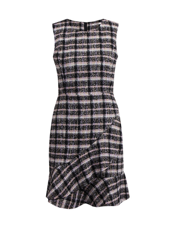 Orsay Ροζ και μαύρο γυναικείο φόρεμα από τουίντ ORSAY