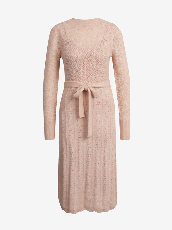 Orsay ORSAY ανοιχτό ροζ γυναικείο φόρεμα με πουλόβερ από μίγμα μαλλιού