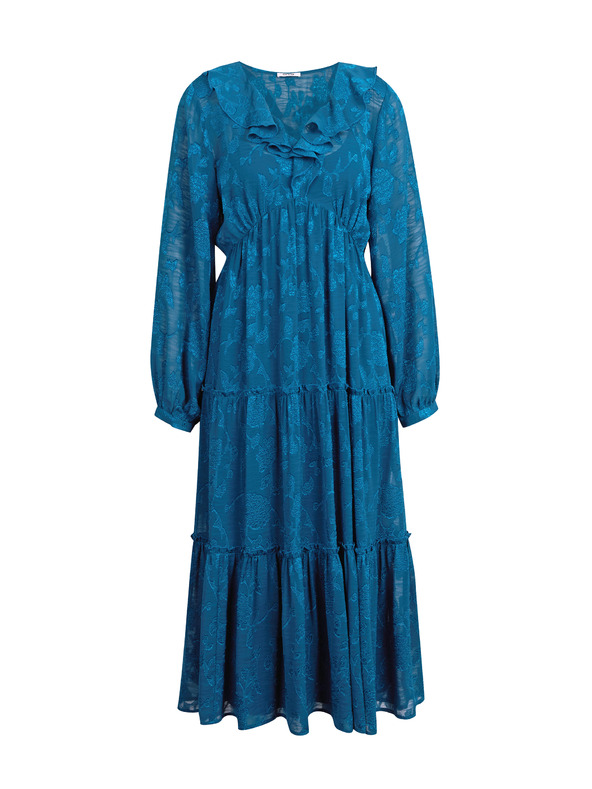 Orsay ORSAY μπλε γυναικείο φλοράλ μίντι φόρεμα