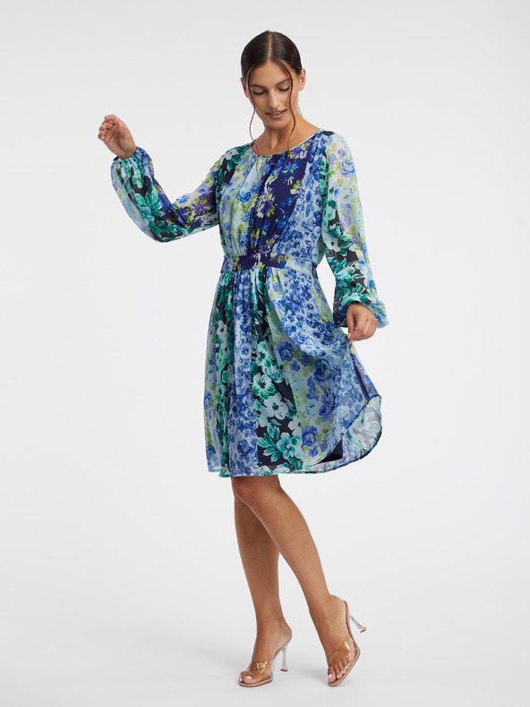 Orsay Μπλε γυναικείο φόρεμα με φλοράλ ORSAY