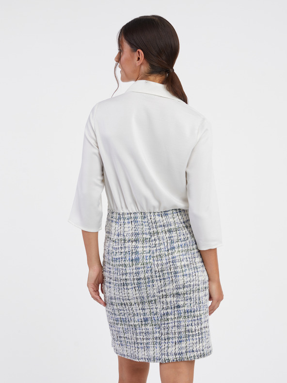 Orsay Μπλε και λευκό γυναικείο φόρεμα ORSAY