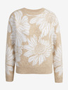 Orsay Λευκό και μπεζ γυναικείο φλοράλ πουλόβερ ORSAY