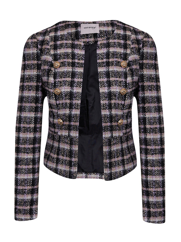Orsay Μαύρο γυναικείο καρό μπουφάν ORSAY