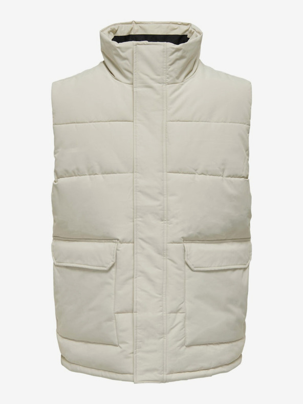 ONLY & SONS Ανοιχτό γκρι ανδρικό καπιτονέ μπουφάν ONLY & SONS Carl