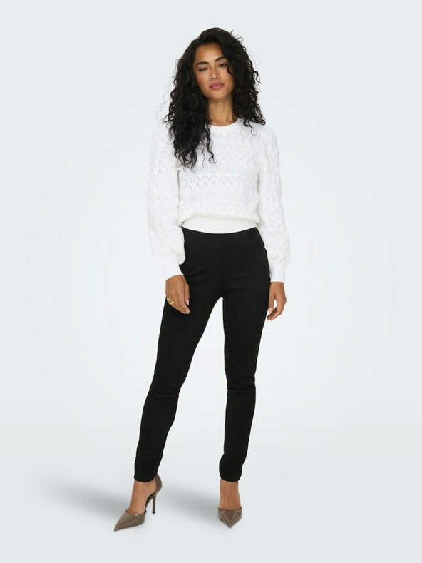 ONLY Μαύρο γυναικείο σουέτ παντελόνι ONLY Jo