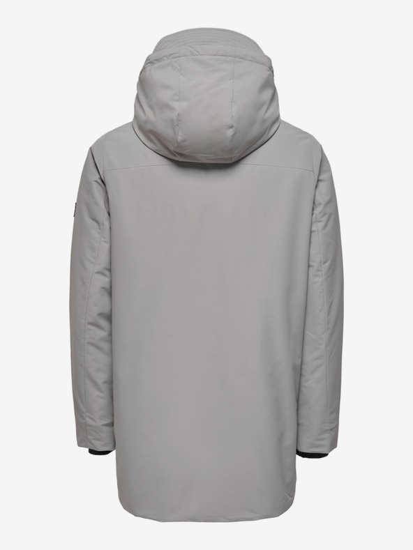 ONLY & SONS Γκρι ανδρικό χειμερινό παλτό ONLY & SONS Carl