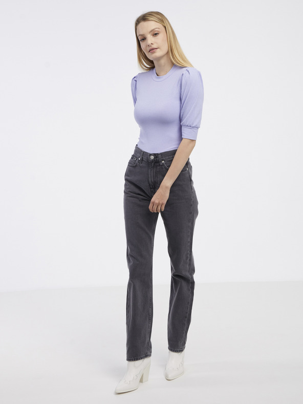 Vila Ανοιχτό μωβ γυναικείο μπλουζάκι με ραβδώσεις VILA Felia