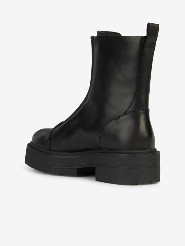 Geox Μαύρες γυναικείες χειμερινές δερμάτινες μπότες αστραγάλου Geox Spherica