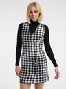 Orsay ORSAY Λευκό και μαύρο γυναικείο καρό φόρεμα