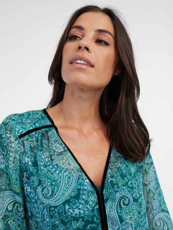 Orsay Τυρκουάζ γυναικεία μπλούζα με σχέδιο ORSAY