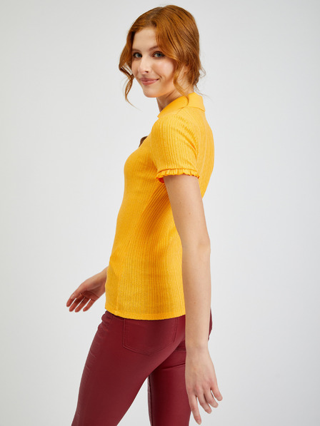 Orsay Κίτρινο γυναικείο ριγέ polo t-shirt ORSAY