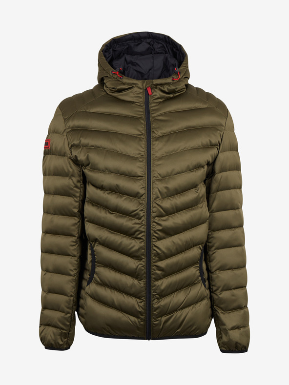 Ombre Clothing Χακί ανδρικό καπιτονέ ελαφρύ μπουφάν Ombre ρούχα