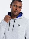 Ombre Clothing Ανοιχτό γκρι ανδρικό φούτερ με κουκούλα Ombre Clothing