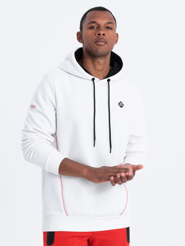 Ombre Clothing Λευκή ανδρική κουκούλα Ombre Clothing