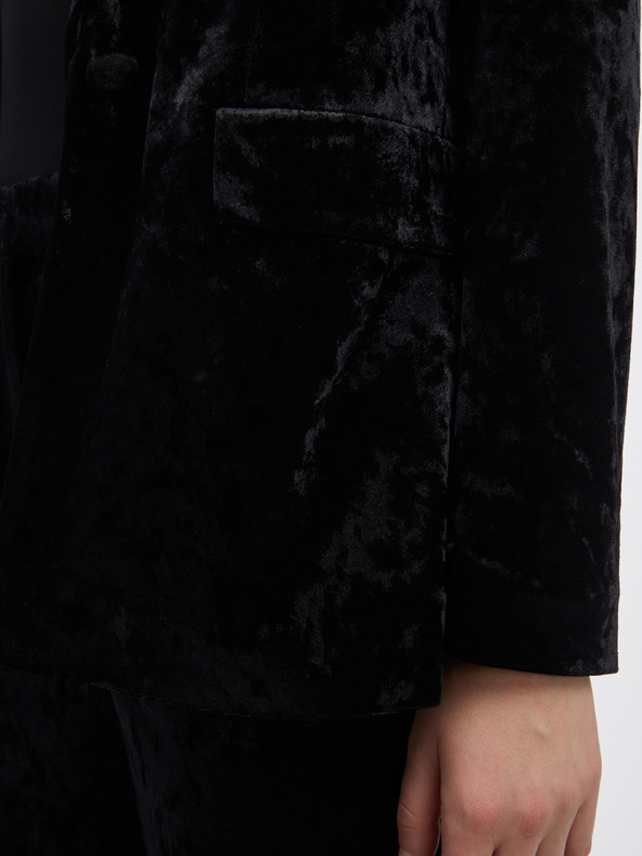 Orsay Μαύρο γυναικείο βελούδινο μπουφάν ORSAY