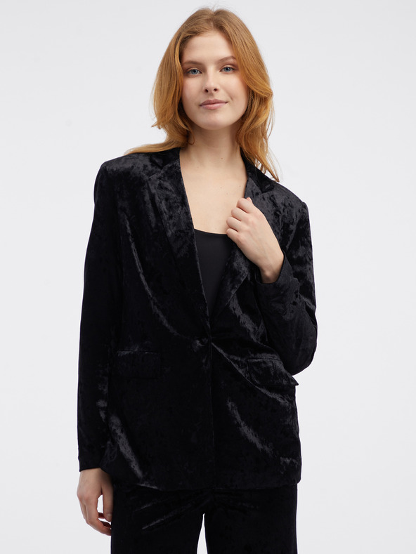 Orsay Μαύρο γυναικείο βελούδινο μπουφάν ORSAY