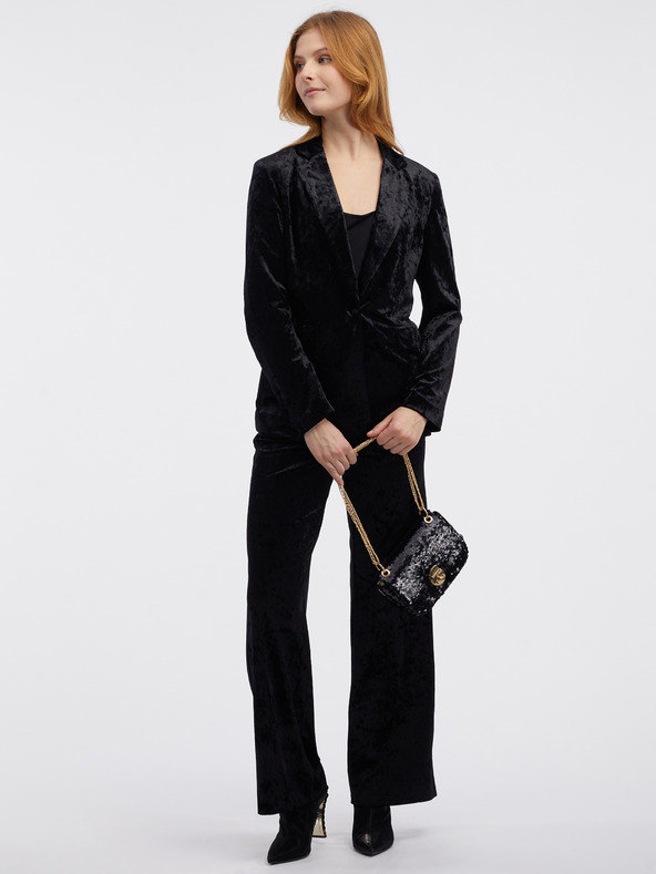 Orsay Μαύρο γυναικείο βελούδινο μπουφάν ORSAY