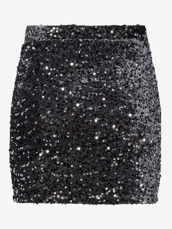 Pieces Μαύρη γυναικεία φούστα με πούλιες Pieces Kam