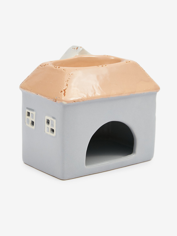 SIFCON Κόκκινο και γκρι κεραμικό σπιτάκι σε σχήμα 13x12 SIFCON λαμπτήρας αρωματοθεραπείας