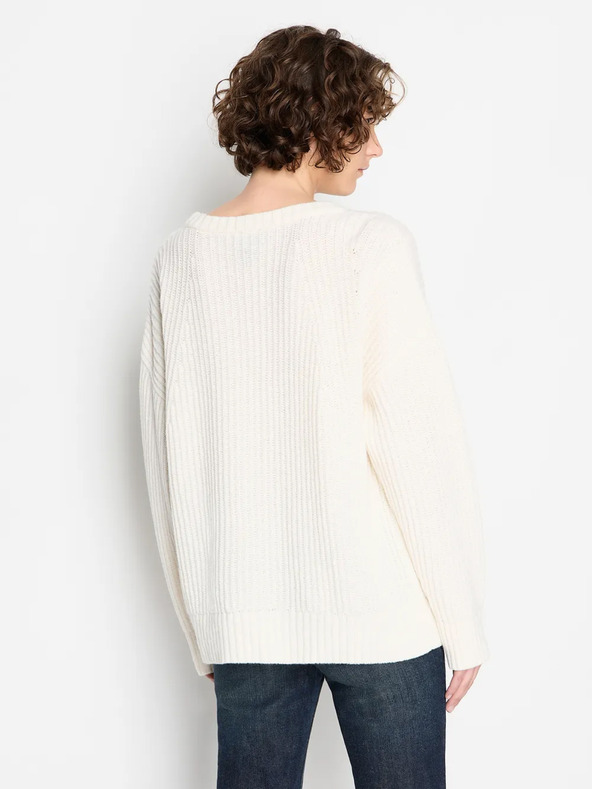 Armani Exchange Γυναικείο μάλλινο πουλόβερ Armani Exchange σε κρεμ χρώμα