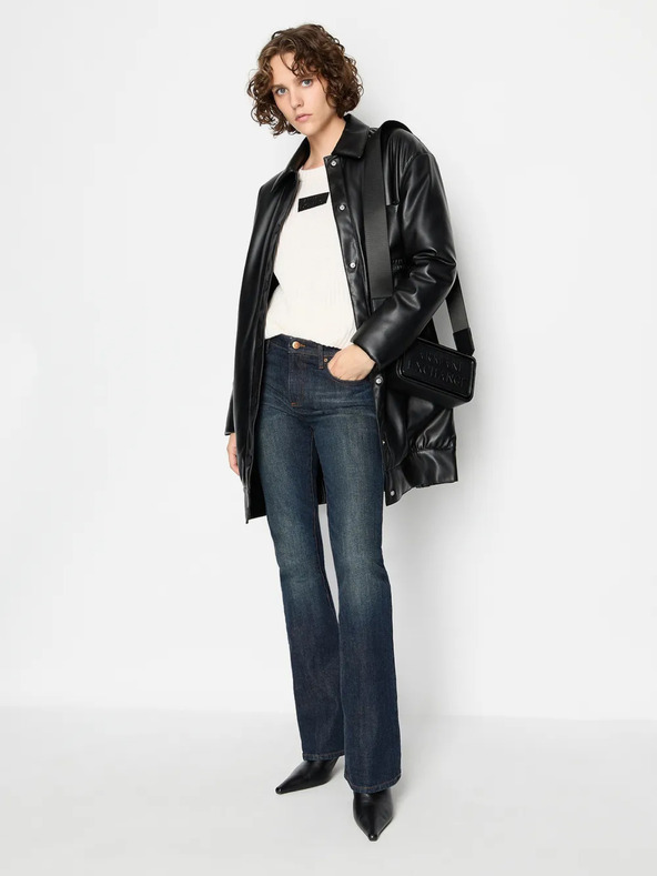 Armani Exchange Γυναικείο μάλλινο πουλόβερ Armani Exchange σε κρεμ χρώμα